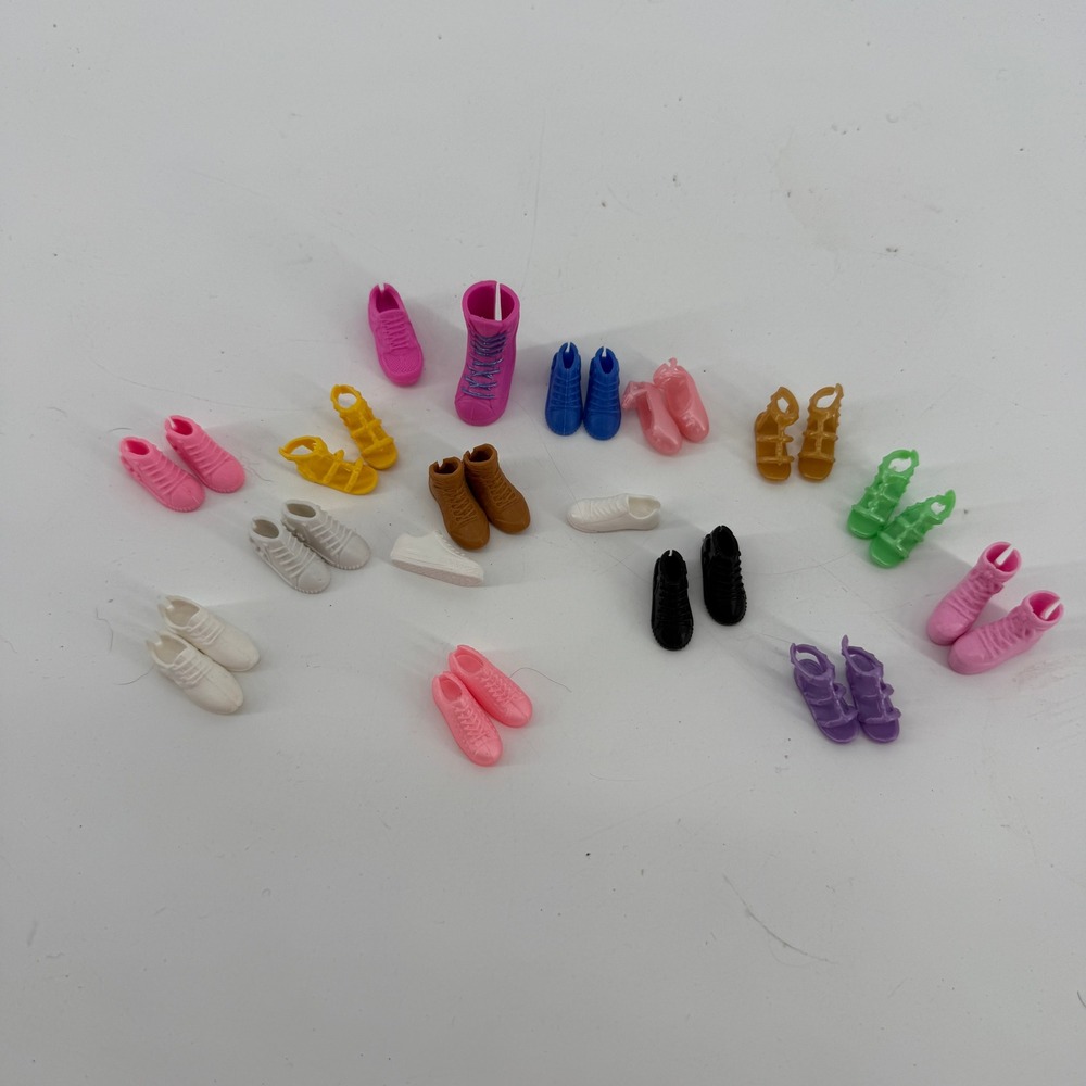 Barbie Doll Shoes Kids OS Multicolor Sneakers Sandals Boots Lot 13 Pairs 2 solo